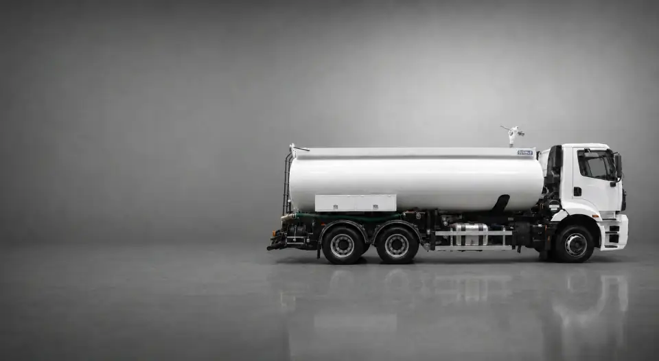 Özünlü beyaz tanker — stüdyo yan profil